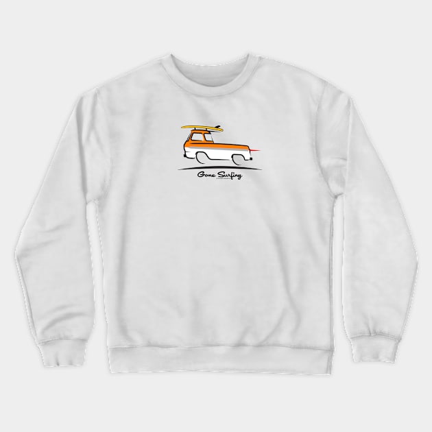 1961 Ford Econoline Pickup Truck Gone Surfing Crewneck Sweatshirt by PauHanaDesign